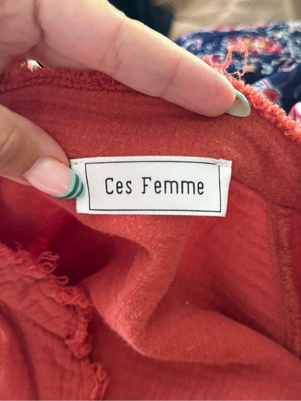 Rust Button-Front Women’s Top Ces Femme - Picture 2 of 3